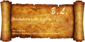 Bedekovich Lola névjegykártya